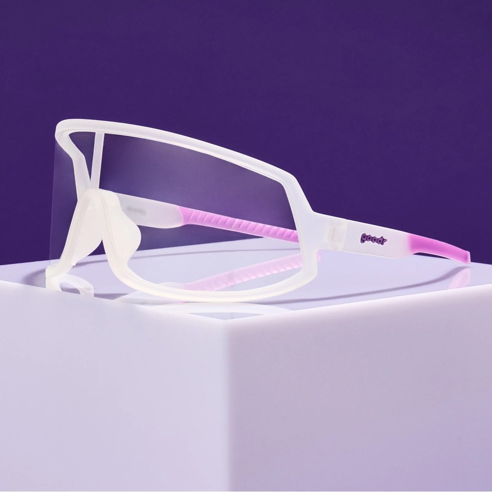 Goodr clear glasses. Crystal clear chaos. Never worn.